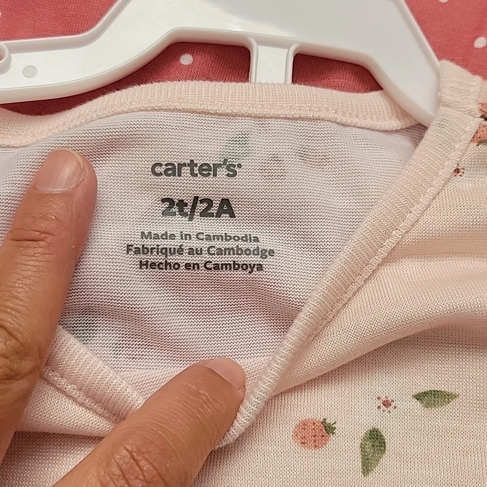 NEW Carter's Multicolor Nightgown Set 2 pieces. Sleepwear for girls. SIZE 2T. - Picture 8 of 13